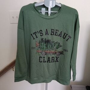 Clark Olive Green Graphic Crewneck Sweatshirt  XL